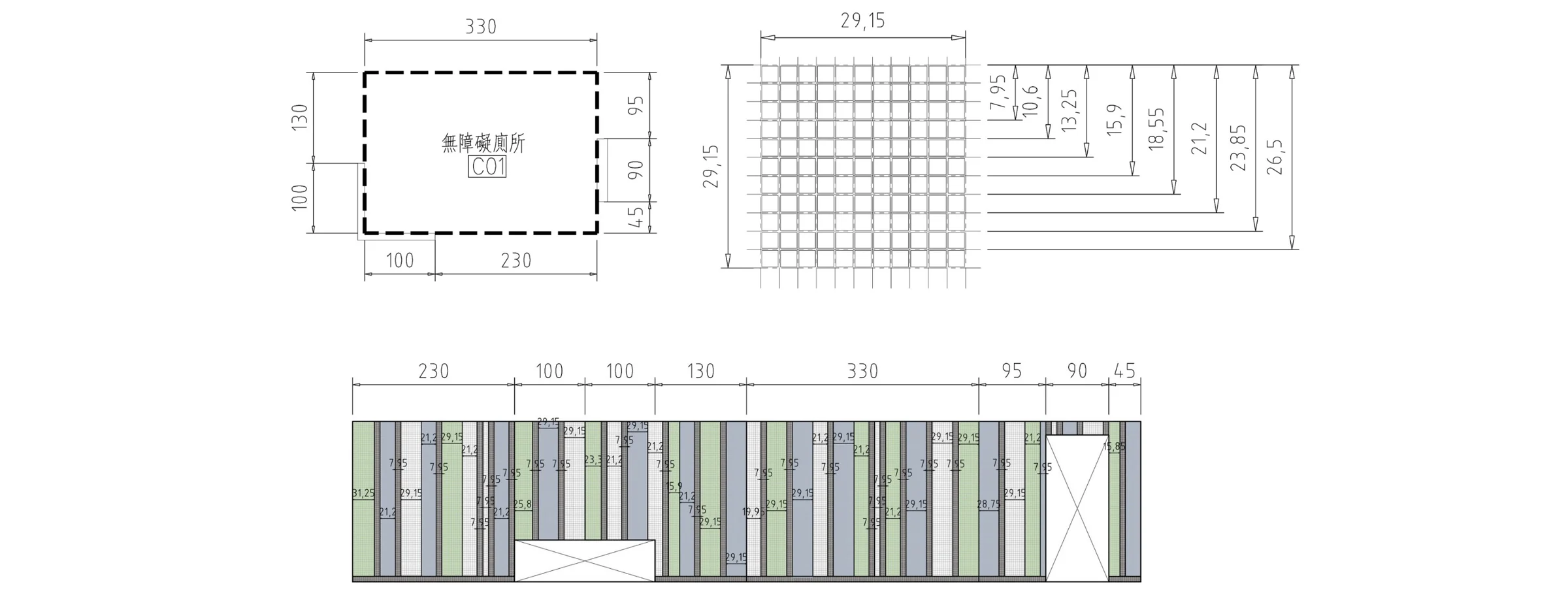 無障礙廁所牆面立面圖｜圖面