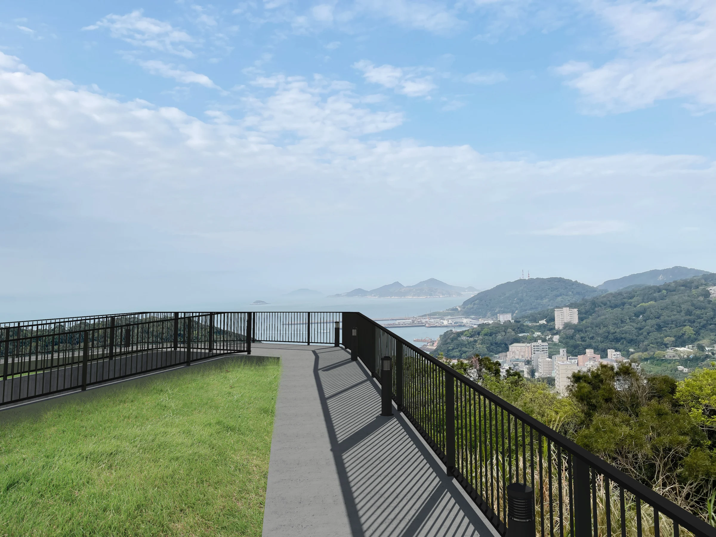 沿平台邊緣走向遠景｜設計模擬